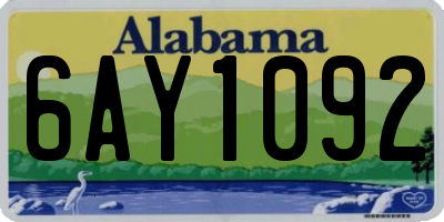 AL license plate 6AY1092