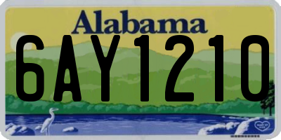 AL license plate 6AY1210