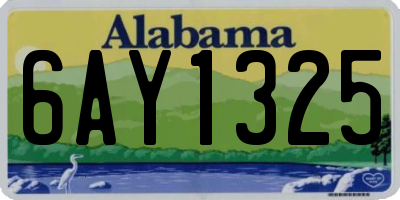 AL license plate 6AY1325