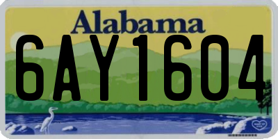 AL license plate 6AY1604