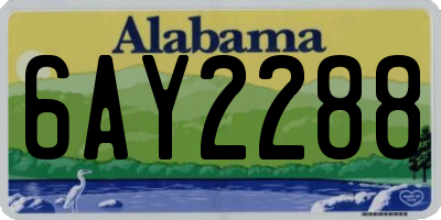 AL license plate 6AY2288