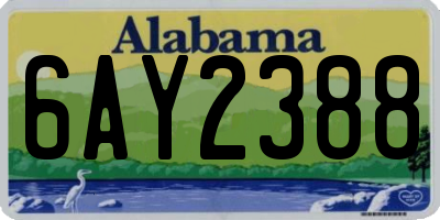 AL license plate 6AY2388