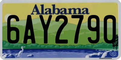 AL license plate 6AY2790