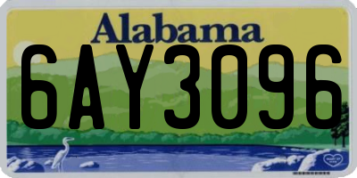 AL license plate 6AY3096