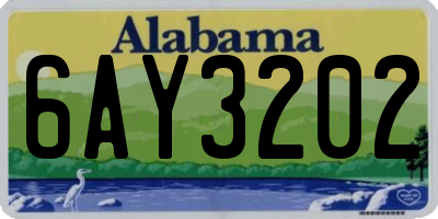 AL license plate 6AY3202