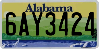 AL license plate 6AY3424