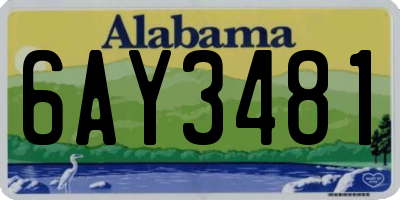 AL license plate 6AY3481