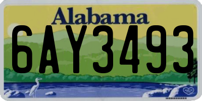 AL license plate 6AY3493