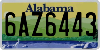 AL license plate 6AZ6443