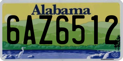 AL license plate 6AZ6512