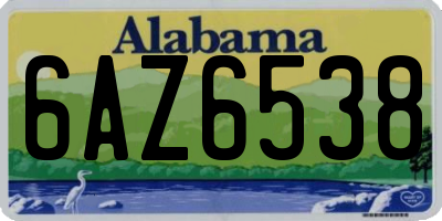 AL license plate 6AZ6538