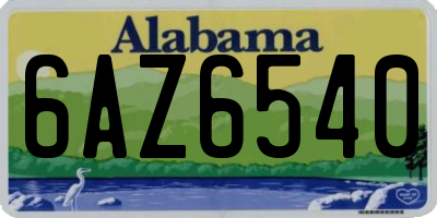 AL license plate 6AZ6540