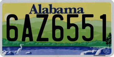 AL license plate 6AZ6551