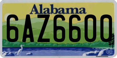 AL license plate 6AZ6600
