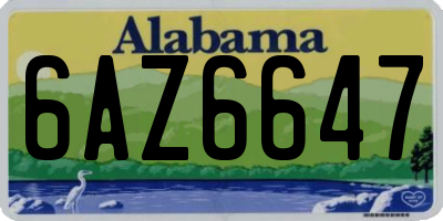 AL license plate 6AZ6647