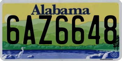 AL license plate 6AZ6648