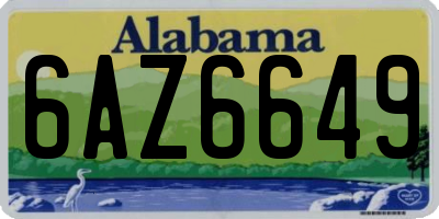 AL license plate 6AZ6649