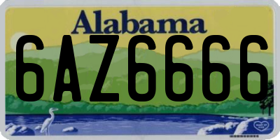 AL license plate 6AZ6666