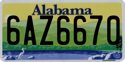 AL license plate 6AZ6670