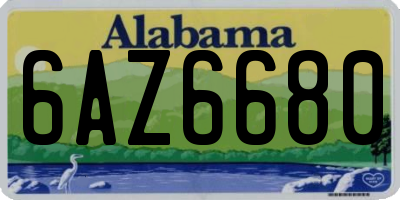 AL license plate 6AZ6680