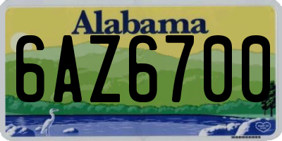 AL license plate 6AZ6700