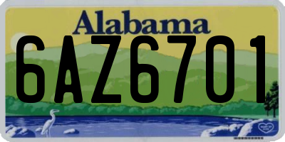 AL license plate 6AZ6701