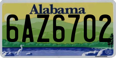AL license plate 6AZ6702