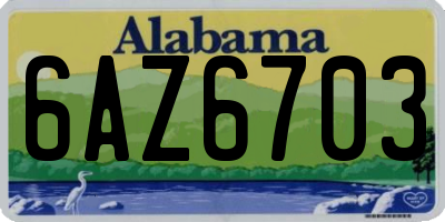 AL license plate 6AZ6703