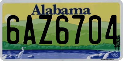 AL license plate 6AZ6704