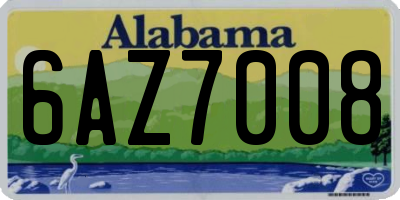 AL license plate 6AZ7008