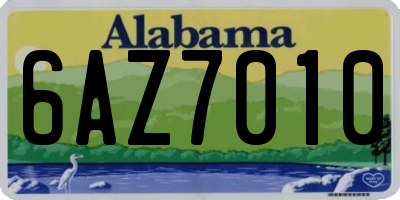 AL license plate 6AZ7010