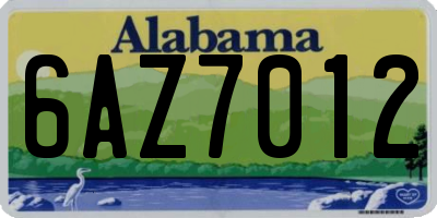 AL license plate 6AZ7012