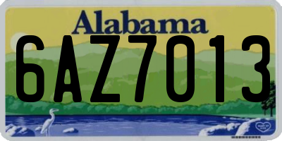 AL license plate 6AZ7013