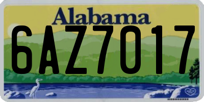 AL license plate 6AZ7017