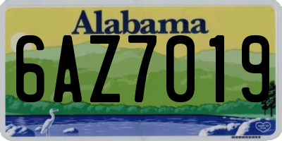 AL license plate 6AZ7019