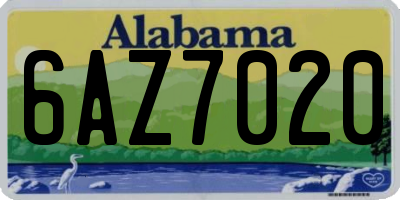 AL license plate 6AZ7020