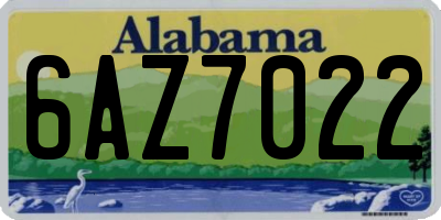 AL license plate 6AZ7022
