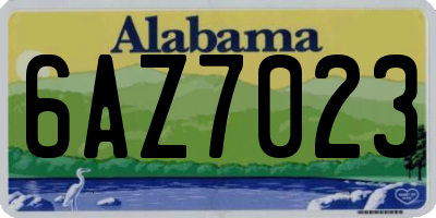 AL license plate 6AZ7023