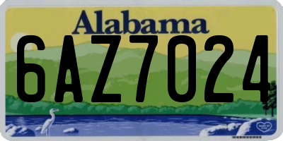 AL license plate 6AZ7024