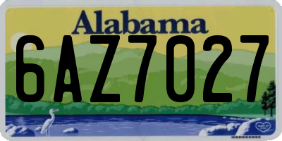 AL license plate 6AZ7027