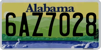 AL license plate 6AZ7028