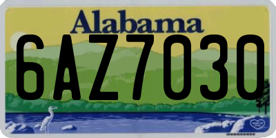 AL license plate 6AZ7030