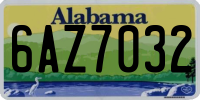 AL license plate 6AZ7032