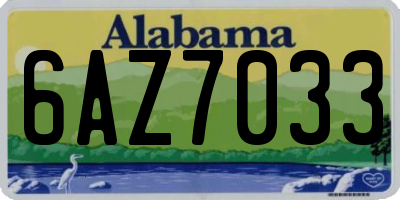 AL license plate 6AZ7033