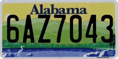 AL license plate 6AZ7043