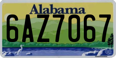 AL license plate 6AZ7067