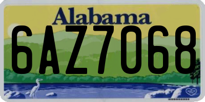 AL license plate 6AZ7068