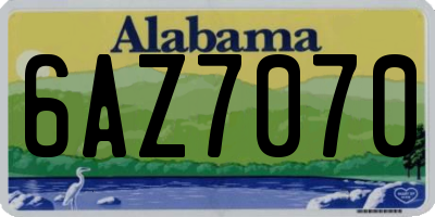 AL license plate 6AZ7070