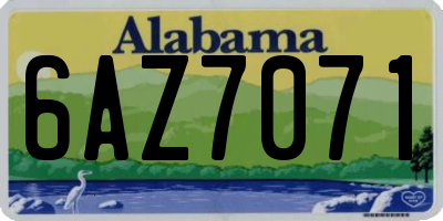 AL license plate 6AZ7071