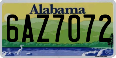 AL license plate 6AZ7072